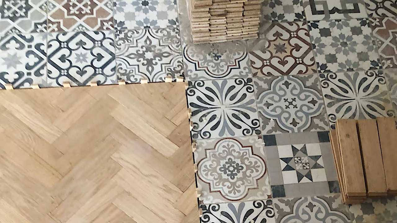 Prelaz sa pločica na parket u kuhinji